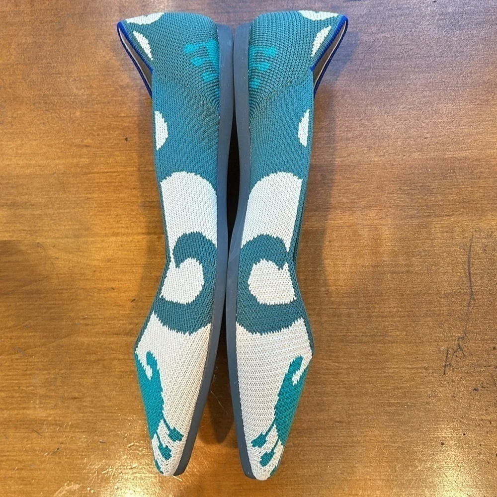 Rothy’s the point teal Moroccan retired flats women size 8 new without box